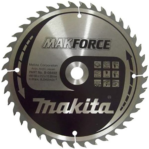 kotouč pilový dřevo MAKFORCE 190x2.2x15.88mm 40Z STOP