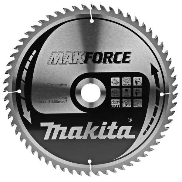 kotouč pilový dřevo MAKFORCE 270x2.8x30mm 60Z = new B-32409